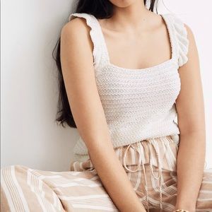 Madewell Crocheted Ruffle-Strap Sweater Tank